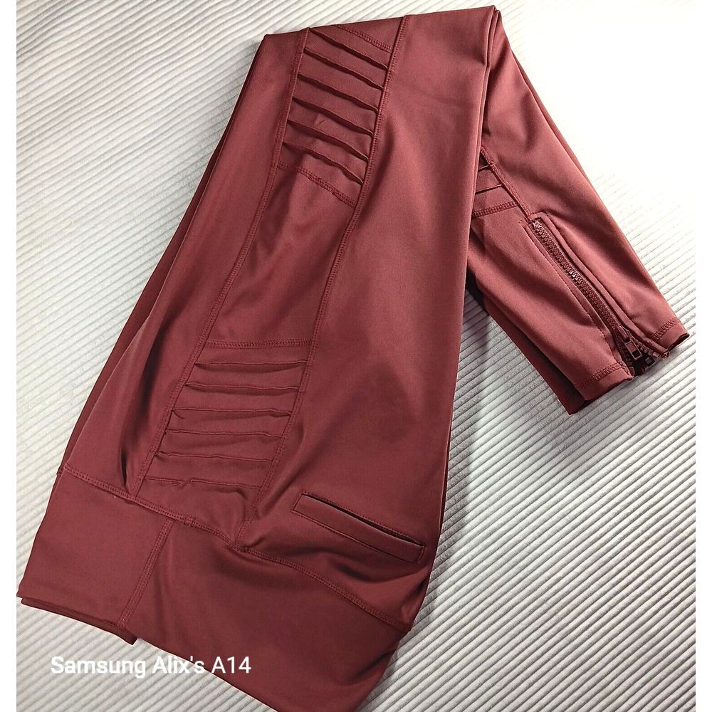 LegEnd Leggings Women's Size XLarge Rose Moto Style‎ High-Waisted Stretch